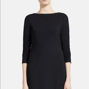 New Theory Dark Navy /Black Classic Sheath dress with Slimming Boat Neck